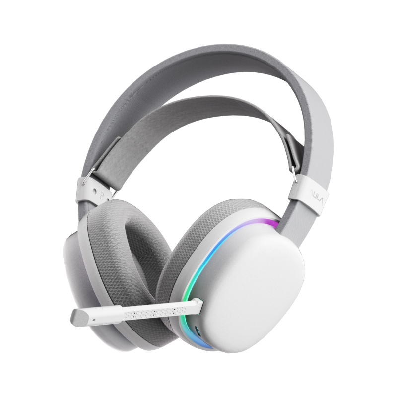 Aula G7 Tri Mode Kablosuz RGB Gaming Mikrofonlu Oyuncu Kulaklığı 40mm Driver Gürültü Engelleyici Mikrofonlu Kulaklık Beyaz - 1