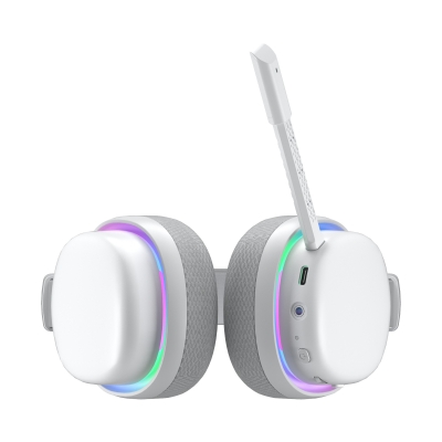 Aula G7 Tri Mode Kablosuz RGB Gaming Mikrofonlu Oyuncu Kulaklığı 40mm Driver Gürültü Engelleyici Mikrofonlu Kulaklık Beyaz - 9