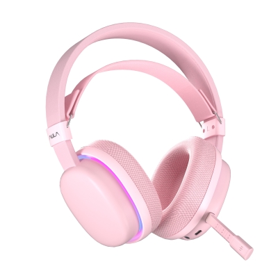 Aula G7 Tri Mode Kablosuz RGB Gaming Mikrofonlu Oyuncu Kulaklığı 40mm Driver Gürültü Engelleyici Mikrofonlu Kulaklık Pembe - 8