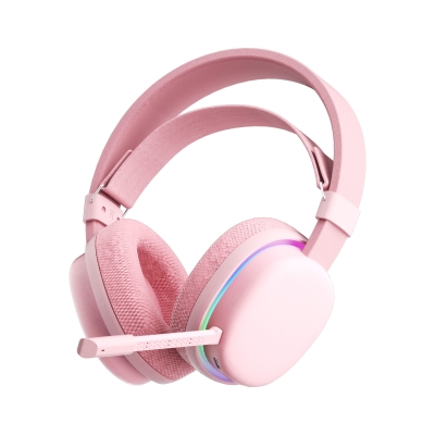 Aula G7 Tri Mode Kablosuz RGB Gaming Mikrofonlu Oyuncu Kulaklığı 40mm Driver Gürültü Engelleyici Mikrofonlu Kulaklık Pembe - Aula