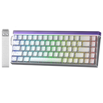 Aula Hero 68 He Manyetik Klavye Rapid Trigger Black King Switch 8000Hz RGB Neon TKL Hot Swap Oyuncu Klavyesi Desenli Beyaz - Aula