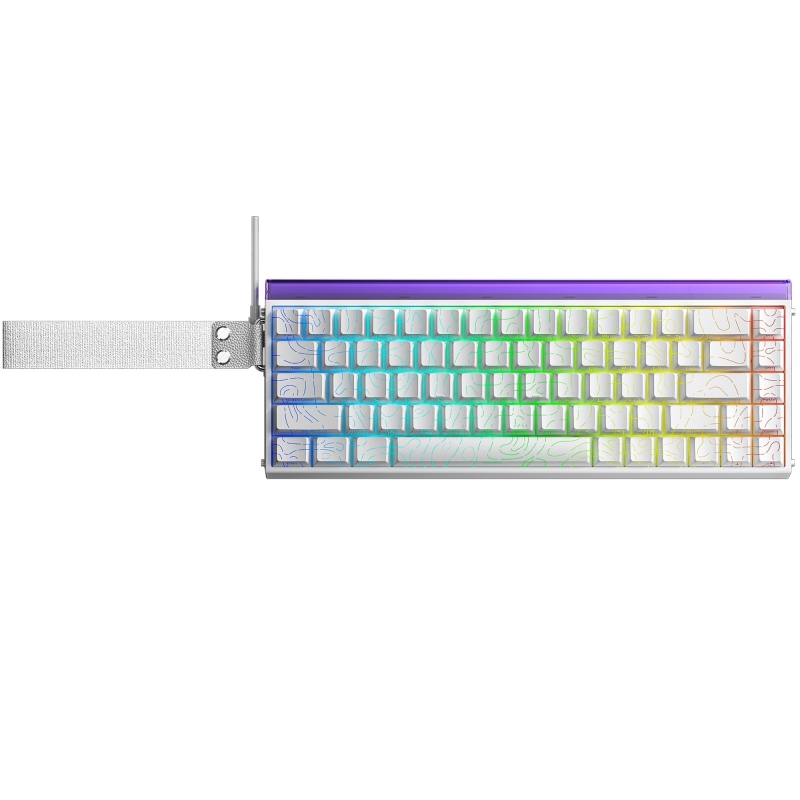 Aula Hero 68 He Manyetik Klavye Rapid Trigger Black King Switch 8000Hz RGB Neon TKL Hot Swap Oyuncu Klavyesi Desenli Beyaz - 3