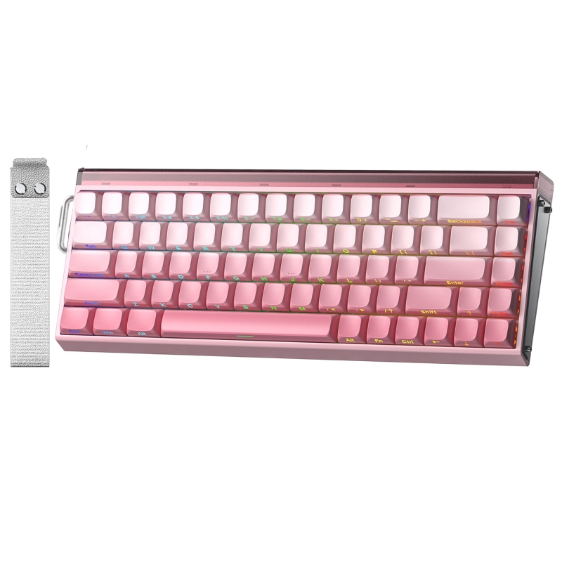 Aula Hero 68 He Manyetik Klavye Rapid Trigger Black King Switch 8000Hz RGB Neon TKL Hot Swap Oyuncu Klavyesi Pembe - 1