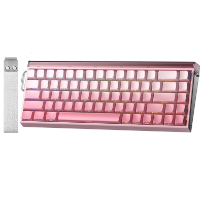 Aula Hero 68 He Manyetik Klavye Rapid Trigger Black King Switch 8000Hz RGB Neon TKL Hot Swap Oyuncu Klavyesi Pembe - Aula