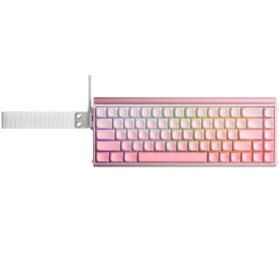 Aula Hero 68 He Manyetik Klavye Rapid Trigger Black King Switch 8000Hz RGB Neon TKL Hot Swap Oyuncu Klavyesi Pembe - 3
