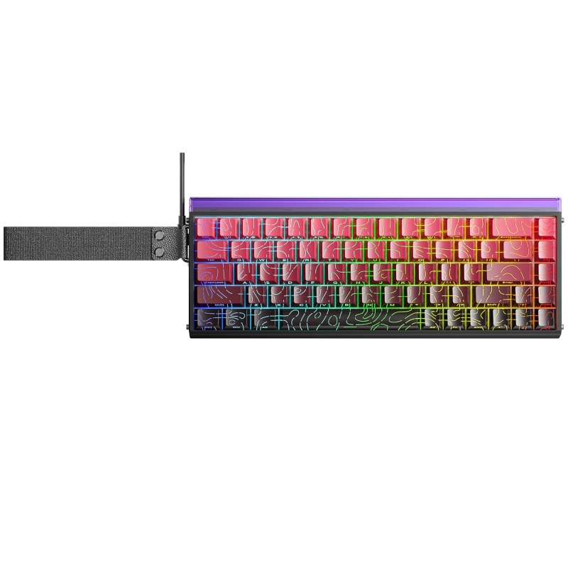 Aula Hero 68 He Manyetik Klavye Rapid Trigger Dragon King Switch 8000Hz RGB Neon TKL Hot Swap Oyuncu Klavyesi Kırmızı - 3