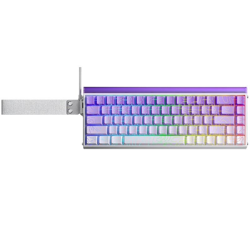 Aula Hero 68 He Manyetik Klavye Rapid Trigger Dragon King Switch 8000Hz RGB Neon TKL Hot Swap Oyuncu Klavyesi Mor - 8