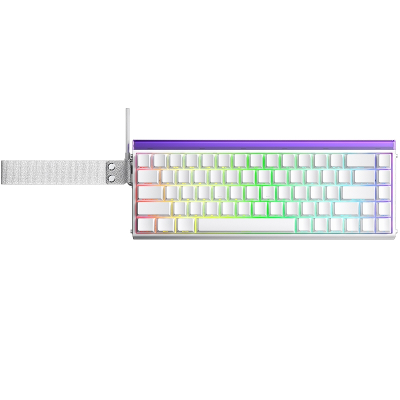 Aula Hero 68 He Manyetik Klavye Rapid Trigger Meteor Switch 8000Hz RGB Neon TKL Hot Swap Oyuncu Klavyesi Beyaz - 3