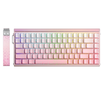 Aula Hero 84 He Manyetik Klavye Rapid Trigger Dragon King Switch 8000Hz RGB Neon TKL Hot Swap Oyuncu Klavyesi Pembe - Aula