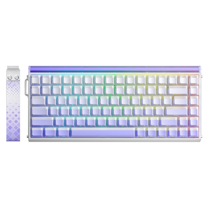 Aula Hero 84 He Manyetik Klavye Rapid Trigger Jade King Switch 8000Hz RGB Neon TKL Hot Swap Oyuncu Klavyesi Mor - 1
