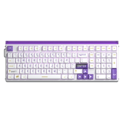Aula Hero 99 Hall Effect Manyetik Klavye Rapid Trigger GrayWood Switch 8000Hz RGB Hot Swap Oyuncu Klavyesi Mor - Aula
