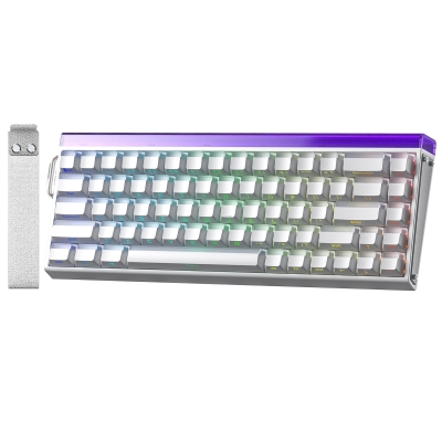 Aula Hero68 He Manyetik Klavye Rapid Trigger Jade King Switch 8000Hz RGB Neon TKL Hot Swap Oyuncu Klavyesi Beyaz - 1
