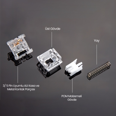 Aula Leobog Crystal Lineer Mekanik Switch 100 Adet - 3