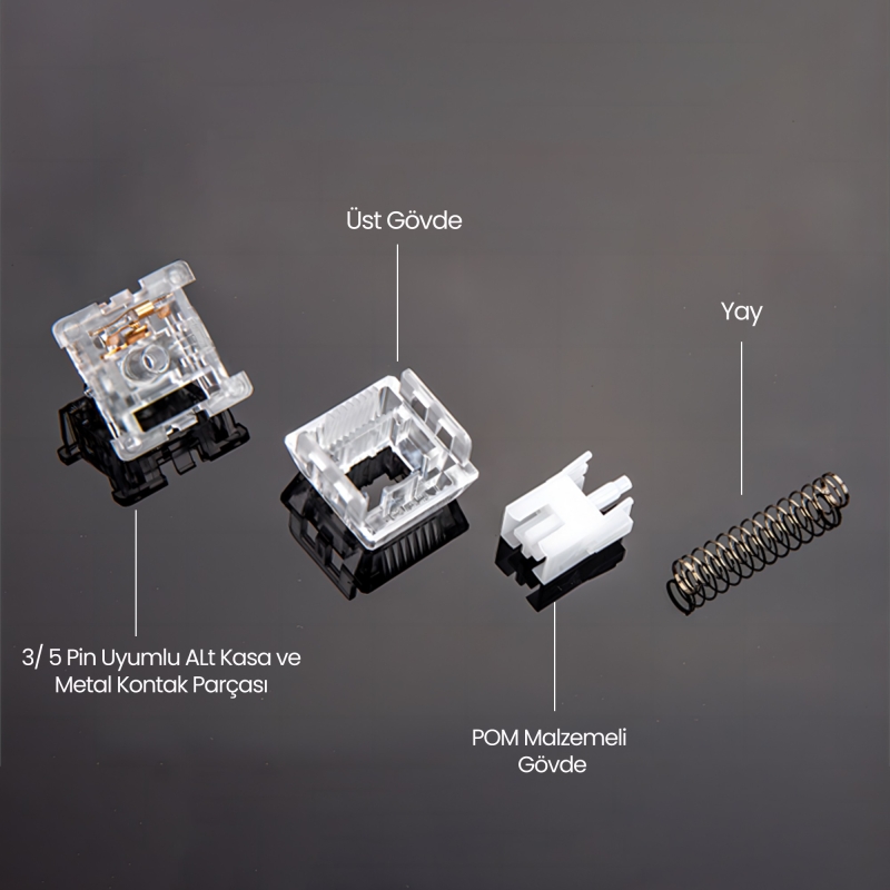 Aula Leobog Crystal Lineer Mekanik Switch 100 Adet - 3