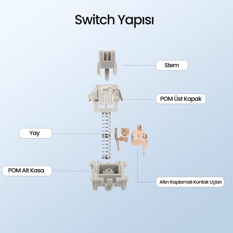 Aula Leobog Gray Wood V3 Lineer Mekanik Switch 100 Adet - 4