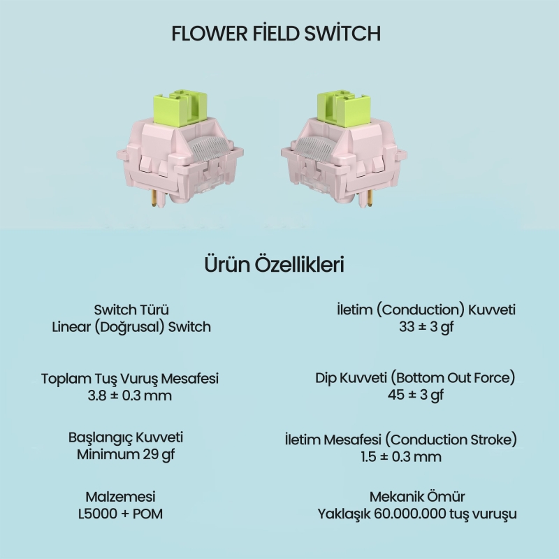 Aula Leobog Huatian Lineer Mekanik Switch 100 Adet - 2