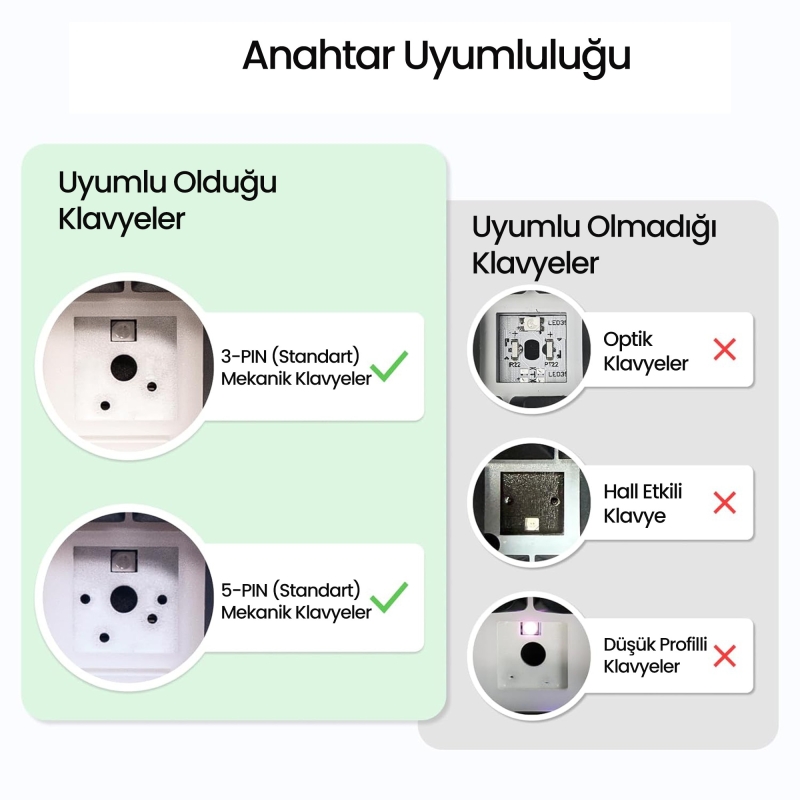Aula Leobog Ice Blue Clicky Mekanik Switch 100 Adet - 7