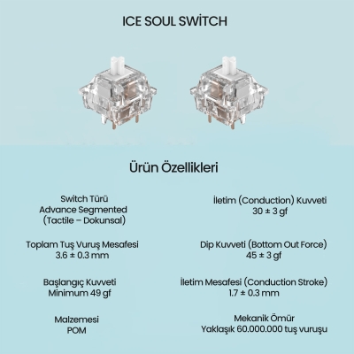 Aula Leobog Ice Soul Tactile Mekanik Switch 100 Adet - 2