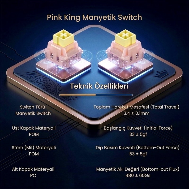 Aula Leobog Pink King Manyetik Switch 20 Adet - 2