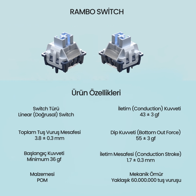 Aula Leobog Rambo Lineer Mekanik Switch 100 Adet - 2