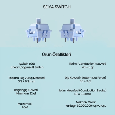 Aula Leobog Seiya Lineer Mekanik Switch 100 Adet - 2