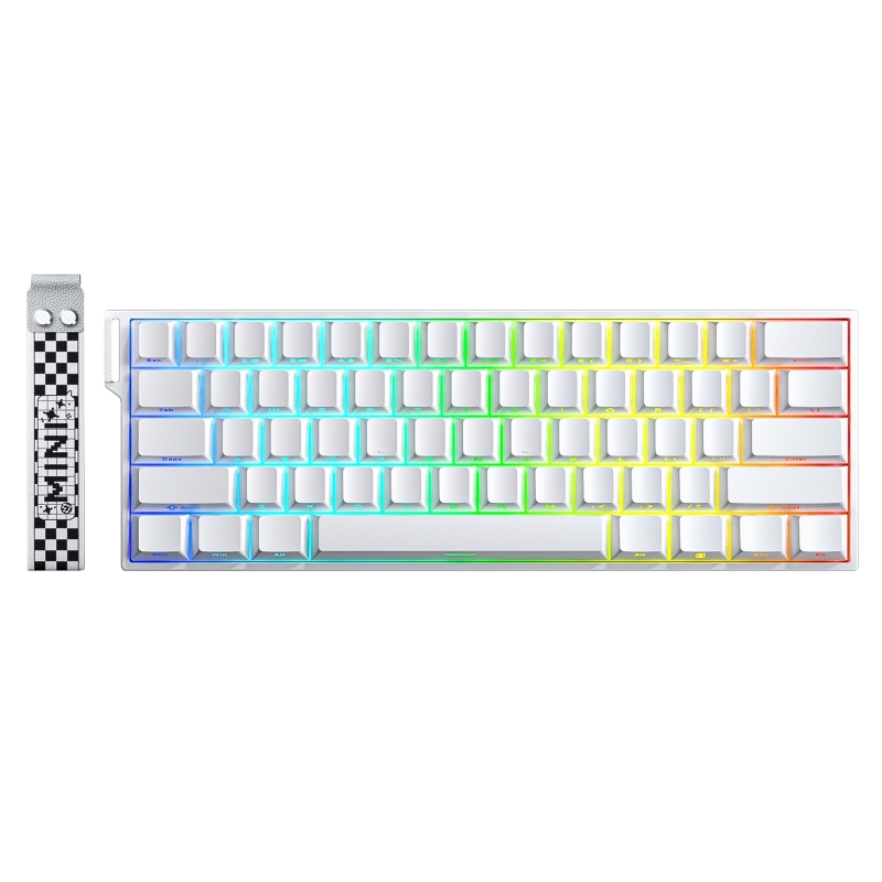 Aula Mini 60 He Pro Hall Effect Manyetik Klavye Rapid Trigger Mistcloud Switch 8000Hz TKL Hot Swap Oyuncu Klavyesi Beyaz - 1