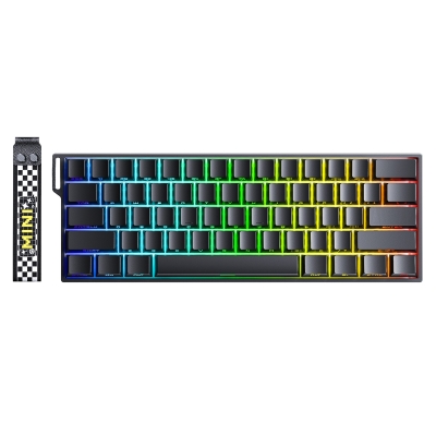 Aula Mini 60 He Pro Hall Effect Manyetik Klavye Rapid Trigger Stromrise Switch 8000Hz TKL Hot Swap Oyuncu Klavyesi Siyah - Aula