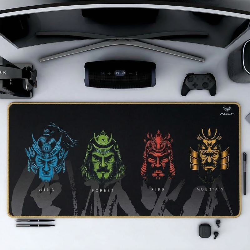 Aula MP-WFFM 70x30cm Kaymaz Tabanlı Gaming Oyuncu Mousepad Siyah - 3