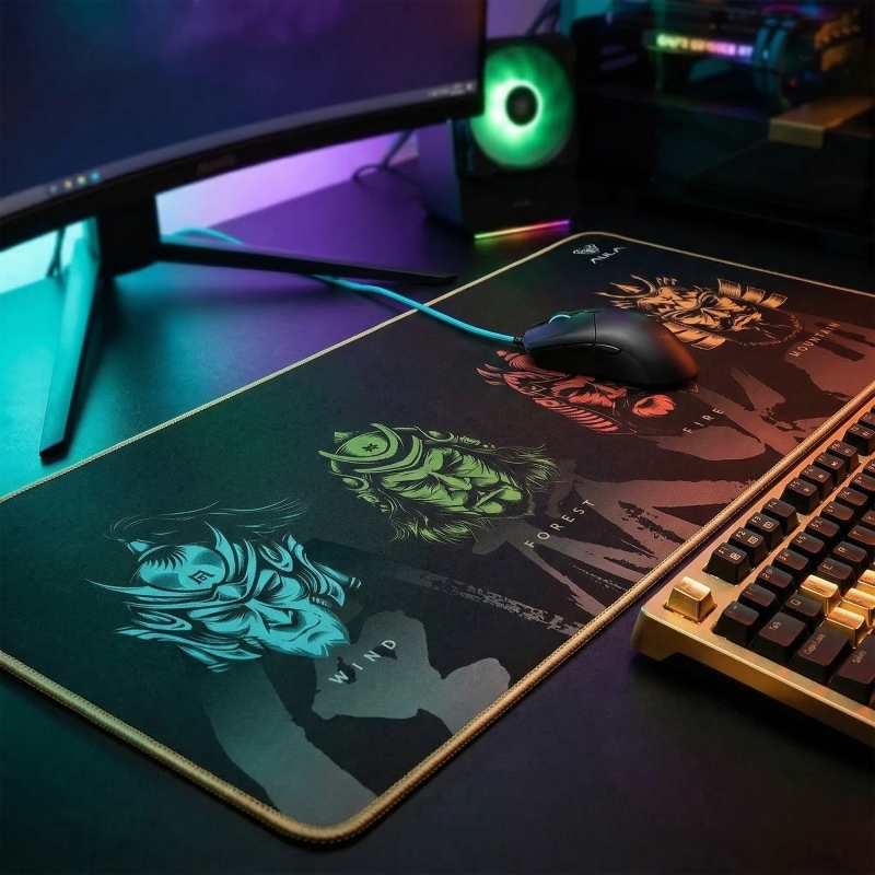 Aula MP-WFFM 70x30cm Kaymaz Tabanlı Gaming Oyuncu Mousepad Siyah - 5