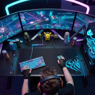 Aula MP-XL 90x40cm Kaymaz Tabanlı Gaming Oyuncu Mousepad Siyah - 5