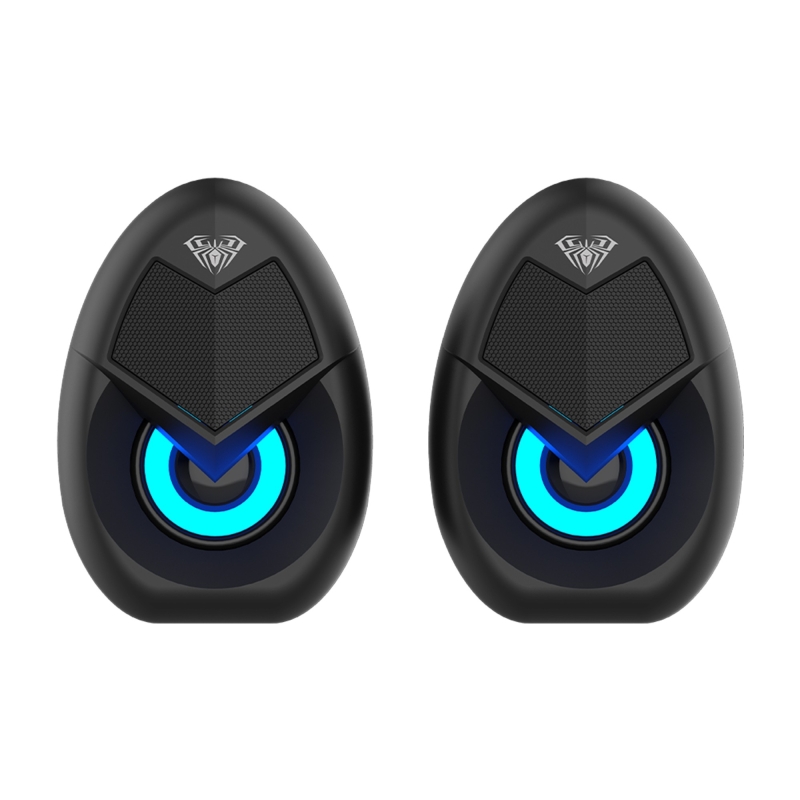 Aula N-69 2*3W RGB LED Işıklı Masaüstü Oyuncu Laptop PC Bilgisayar Hoparlörü - 3