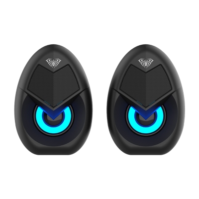 Aula N-69 2*3W RGB LED Işıklı Masaüstü Oyuncu Laptop PC Bilgisayar Hoparlörü - 3