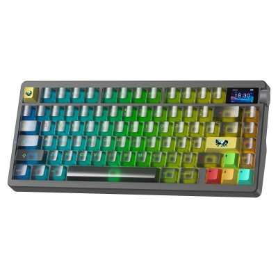 Aula Nova75 Mekanik RGB Klavye TKL Dream Sakura Switch Tri Mode Kablosuz Makrolu Hot Swap Gaming Oyuncu Klavyesi Siyah - Aula