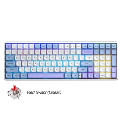 Aula S100 Pro Red Switch How Swap RGB Mekanik Klavye Bluetooth Kablolu Kablosuz Bağlantı Mavi - 1