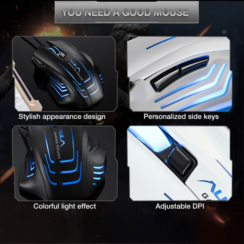 Aula S18 6400DPI RGB 7 Programlanabilir Tuş 1000Hz Gaming Oyuncu Mouse - 5