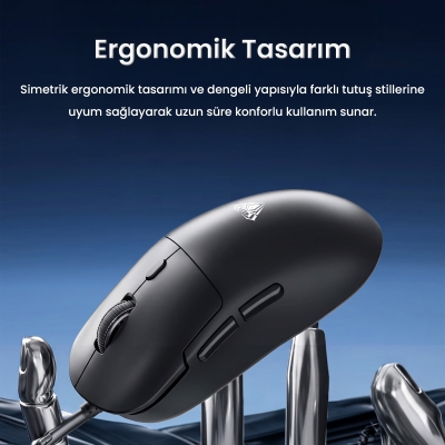 Aula S35 7200 DPI RGB Efektli Makrolu USB Kablolu Gaming Oyuncu Mouse Beyaz - 7