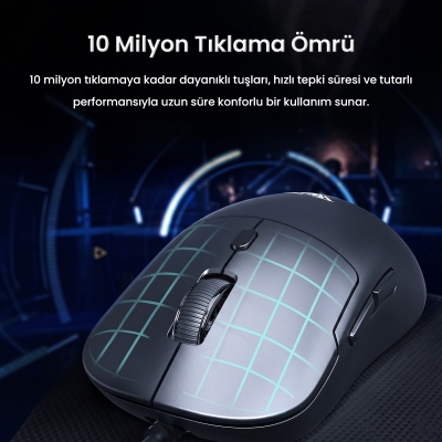 Aula S35 7200 DPI RGB Efektli Makrolu USB Kablolu Gaming Oyuncu Mouse Siyah - 5