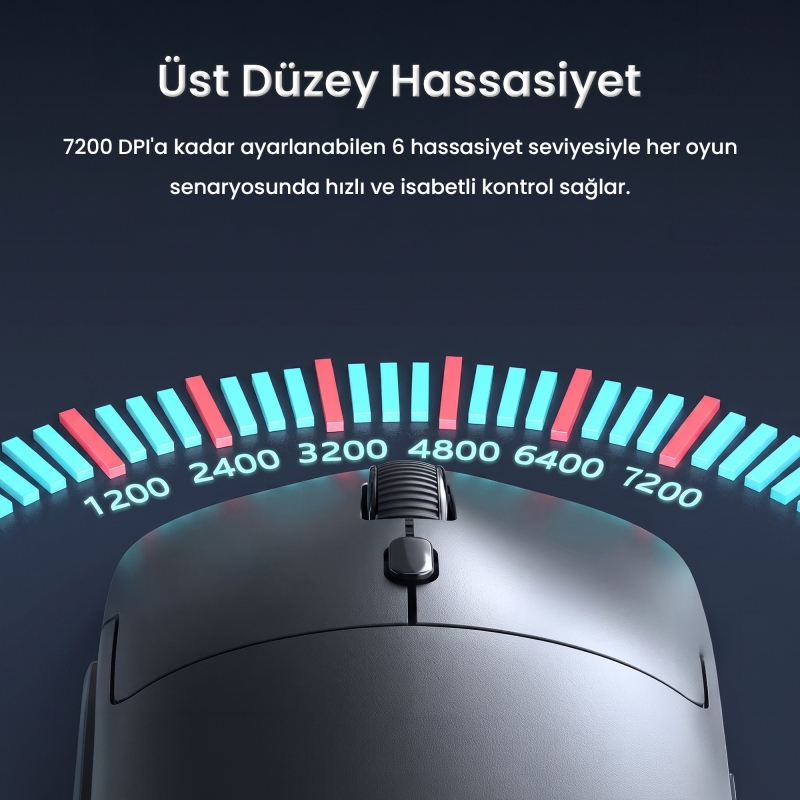 Aula S35 7200 DPI RGB Efektli Makrolu USB Kablolu Gaming Oyuncu Mouse Siyah - 6
