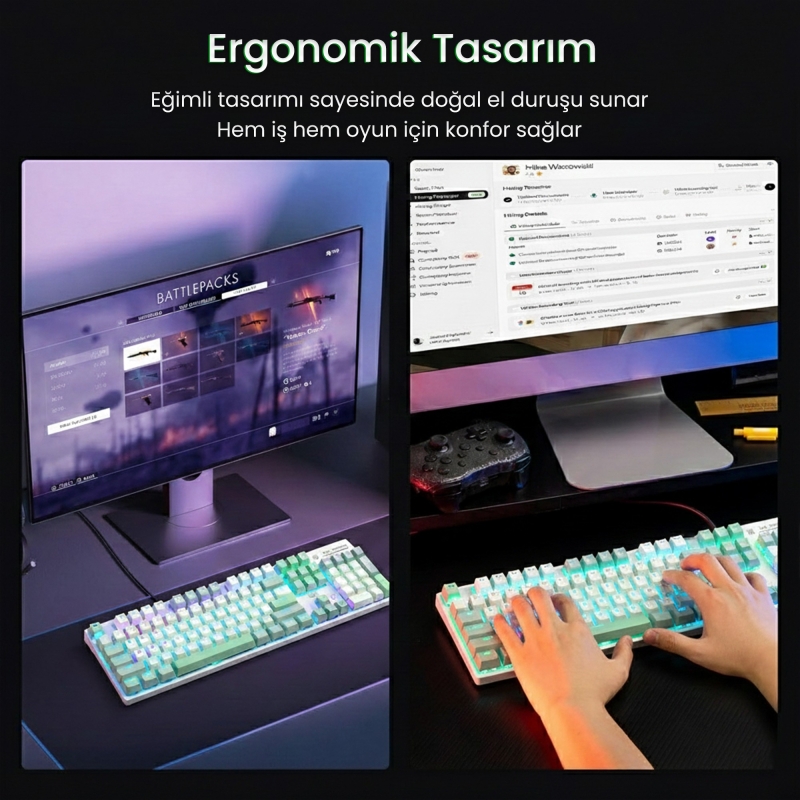 Aula S500 Blue Switch RGB Makrolu Kablolu Gaming Mekanik Oyuncu Klavyesi - 3