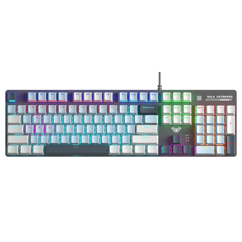 Aula S500 Blue Switch RGB Makrolu Kablolu Gaming Mekanik Oyuncu Klavyesi Mavi - 1