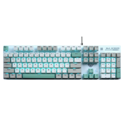 Aula S500 Brown Switch Mavi Led Aydınlatmalı Makrolu Kablolu Gaming Mekanik Oyuncu Klavyesi - Aula