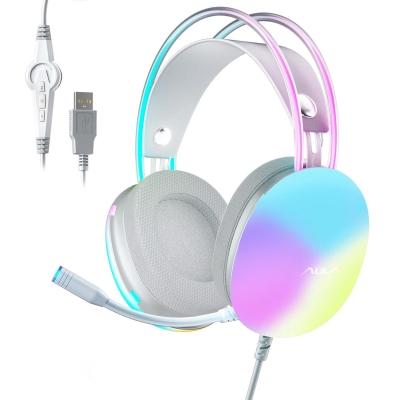 Aula S505 RGB USB Gaming Mikronfonlu Oyuncu Kulaklığı Pembe - Aula