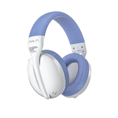 Aula S6 Ultra Hafif Kablosuz Bluetooth Type-C Mikrofonlu Gaming Oyuncu Kulaklığı Mavi - Aula