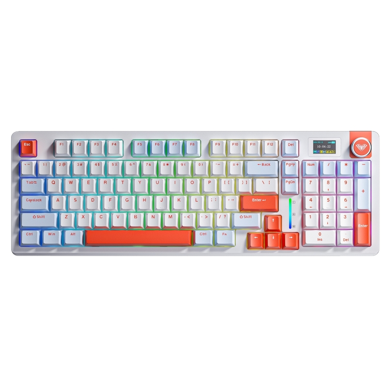 Aula S98 Pro 3 Modlu RGB Hot Swap Mekanik Nimbus V3 Switch Kablosuz Makrolu Klavye Turuncu - 1