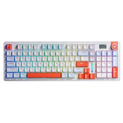 Aula S98 Pro 3 Modlu RGB Hot Swap Mekanik Nimbus V3 Switch Kablosuz Makrolu Klavye Turuncu - Aula