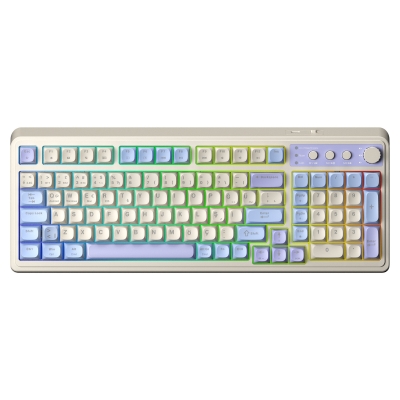 Aula S99 Retro RGB Gaming 3 Modlu Bluetooth/2.4GHz/USB-C Kablosuz Makrolu Türkçe Q Klavye Mavi - Aula