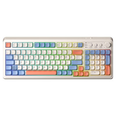 Aula S99 Retro RGB Gaming 3 Modlu Bluetooth/2.4GHz/USB-C Kablosuz Makrolu Türkçe Q Klavye Turuncu - Aula