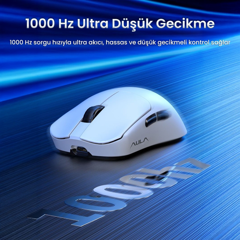 Aula SC380 Pro PAW3311 Sensör 12000 DPI 1000Hz Kablolu ve Kablosuz Gaming Oyuncu Mouse Beyaz - 4