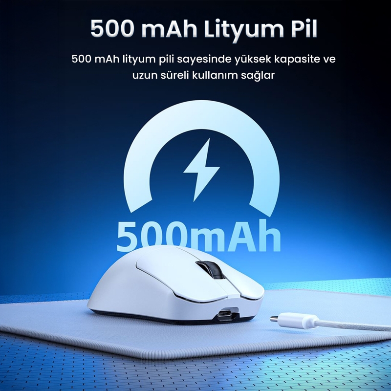 Aula SC380 Pro PAW3311 Sensör 12000 DPI 1000Hz Kablolu ve Kablosuz Gaming Oyuncu Mouse Beyaz - 6