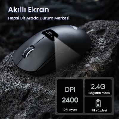 Aula SC390 PAW3311 Sensör 20000 DPI 1000Hz Kablolu ve Kablosuz Gaming Oyuncu Mouse Siyah - 4